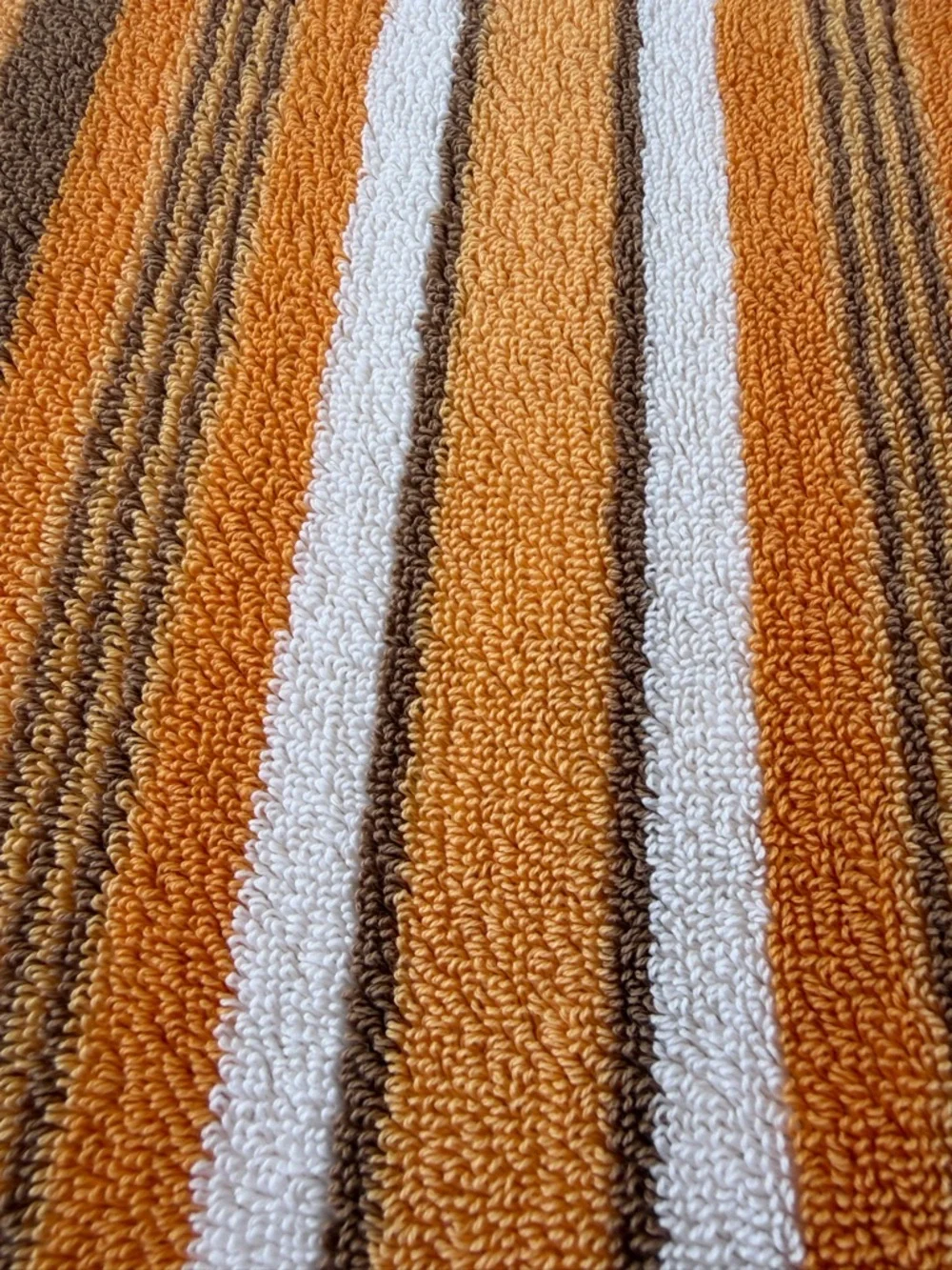 Restoration Hardware Striped Oversized Beach Towel Gold Brown Orange 36x65 GUC